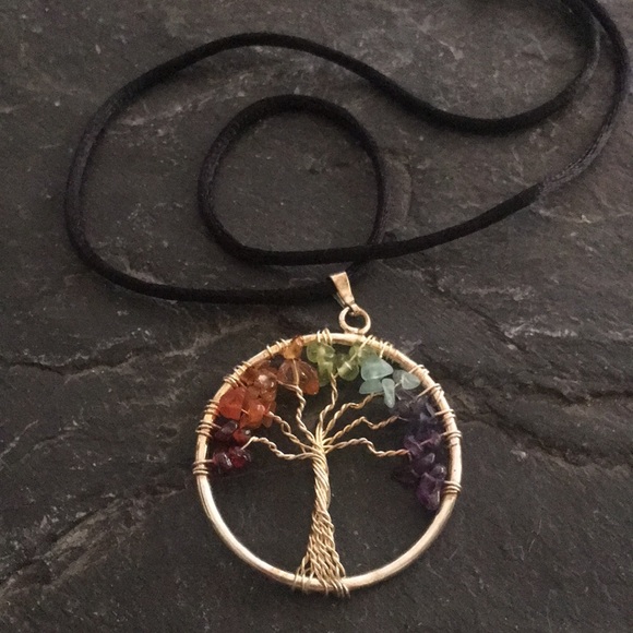 Columbian handmade Chakra tree of life necklace - Picture 3 of 3